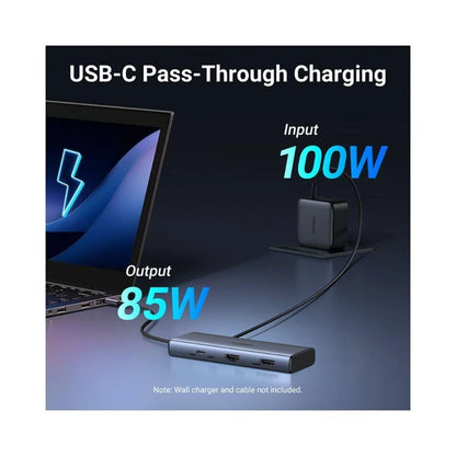 Hub USB-C UGREEN CM498 (45379), 2 x USB-A 3.2 - 3 x USB-C - 2 x HDMI, Grau