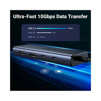 Hub USB-C UGREEN CM498 (45379), 2 x USB-A 3.2 - 3 x USB-C - 2 x HDMI, Grau