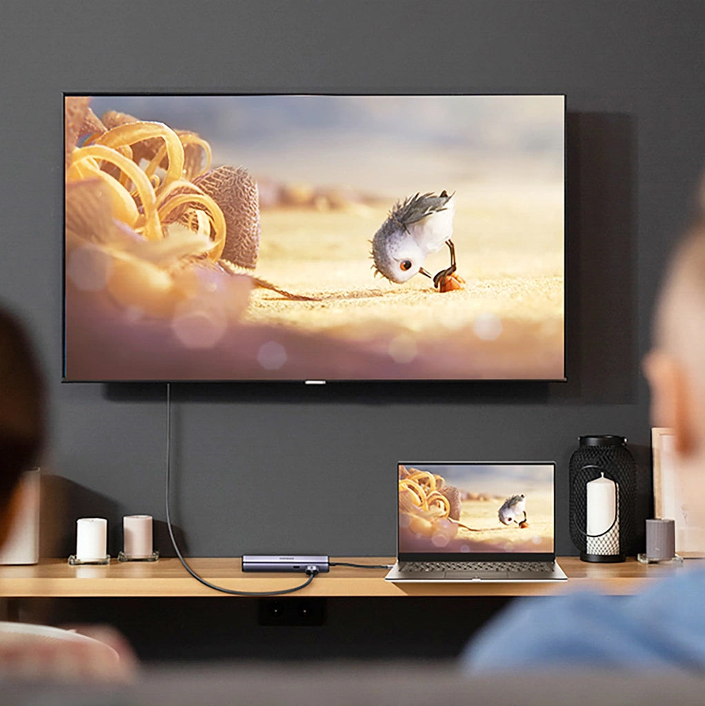 Hub USB-C UGREEN CM512, 2 x USB-A 3.0 - 1 x USB-C - 1 x HDMI - 1 x SD - 1 x microSD - RJ45, Grau