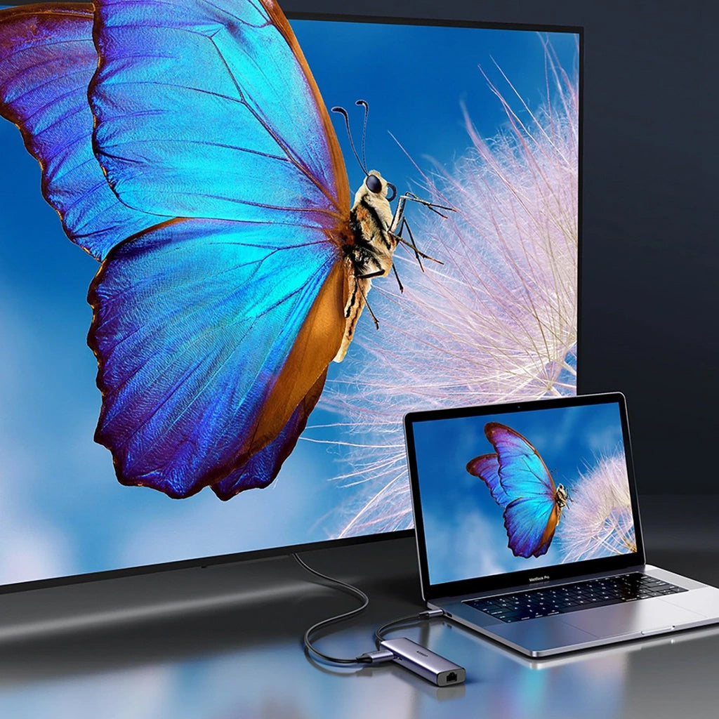 Hub USB-C UGREEN CM512, 2 x USB-A 3.0 - 1 x USB-C - 1 x HDMI - 1 x SD - 1 x microSD - RJ45, Grau