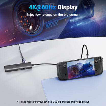 Hub USB-C UGREEN CM512 (45000), 2 x USB-A 3.2 - 2 x USB-C - 1 X HDMI - 1 x RJ45, Gris