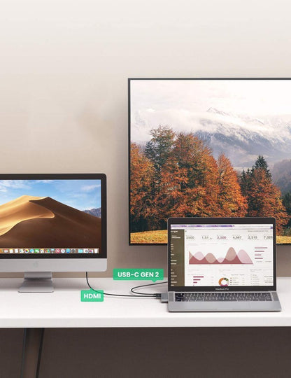 UGREEN USB-C Hub für Apple MacBook Pro / Air Serie, 3 x USB-A 3.0 - 1 x USB-C - 1 x HDMI, Grau