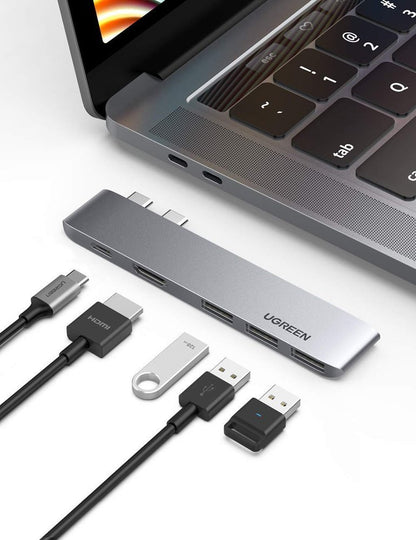 UGREEN USB-C Hub für Apple MacBook Pro / Air Serie, 3 x USB-A 3.0 - 1 x USB-C - 1 x HDMI, Grau