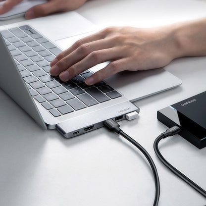 UGREEN USB-C Hub für Apple MacBook Pro / Air Serie, 3 x USB-A 3.0 - 1 x USB-C - 1 x HDMI, Grau