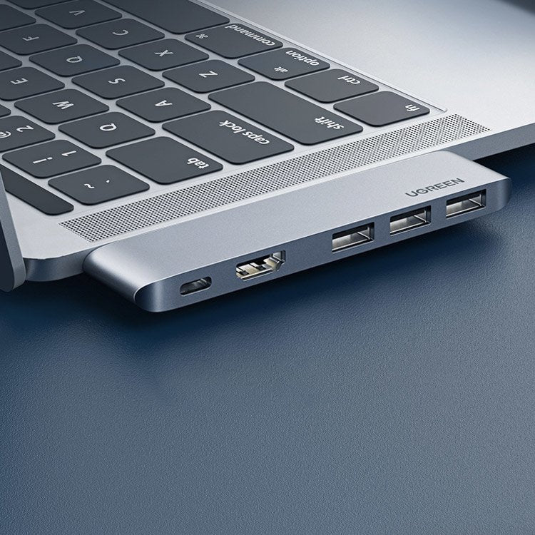 UGREEN USB-C Hub für Apple MacBook Pro / Air Serie, 3 x USB-A 3.0 - 1 x USB-C - 1 x HDMI, Grau