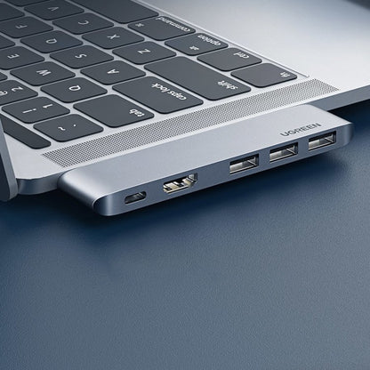 UGREEN USB-C Hub für Apple MacBook Pro / Air Serie, 3 x USB-A 3.0 - 1 x USB-C - 1 x HDMI, Grau