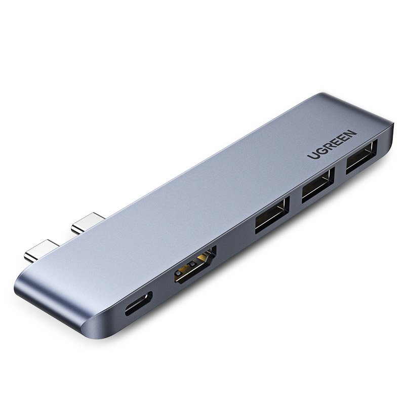 UGREEN USB-C Hub für Apple MacBook Pro / Air Serie, 3 x USB-A 3.0 - 1 x USB-C - 1 x HDMI, Grau