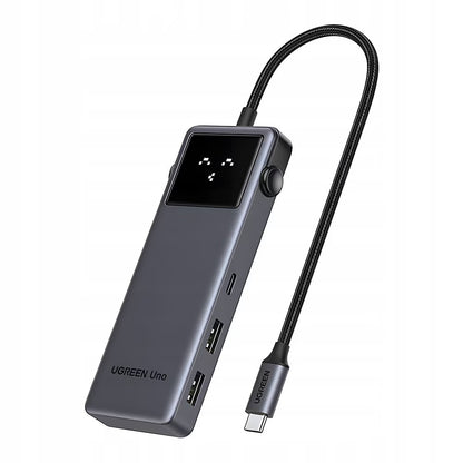 Hub USB-C UGREEN Uno (75177), 2 x USB-A 3.2 - 3 x USB-C - 1 x HDMI, Gris
