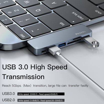 Hub USB-C Yesido HB10 pour Apple MacBook Pro / Air, 6en1, Gris