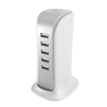 Ladegerät Station Dudao A5EU, 25W, 5A, 5 x USB-A, Weiß