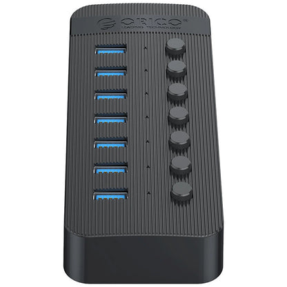 USB-Hub Orico CT2U3-7AB, 7 x USB-A 3.0, Schwarz