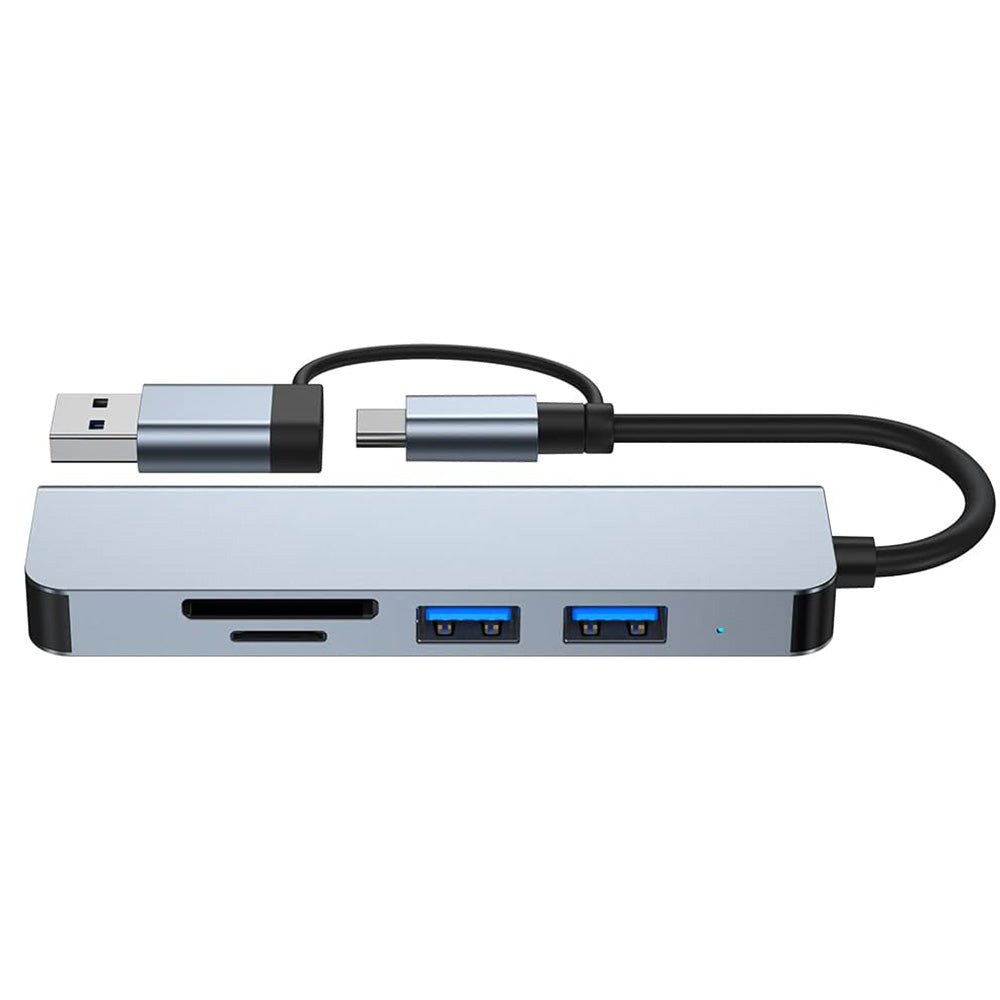USB / USB-C Hub Techsuit H7 DataBridge, 5in1, Grau
