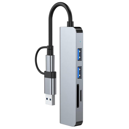 USB / USB-C Hub Techsuit H7 DataBridge, 5in1, Grau