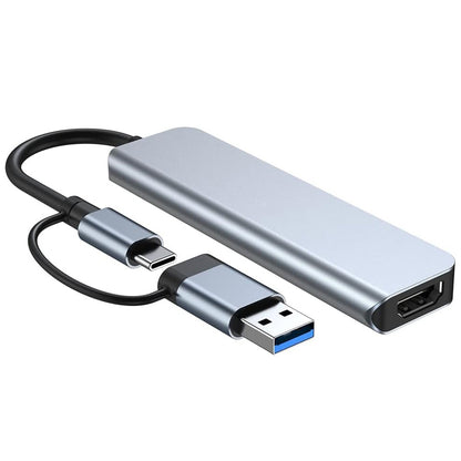 USB / USB-C Hub Techsuit H7 DataBridge, 5in1, Grau