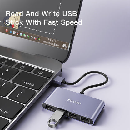 USB-Hub Yesido HB12, 4in1, Grau