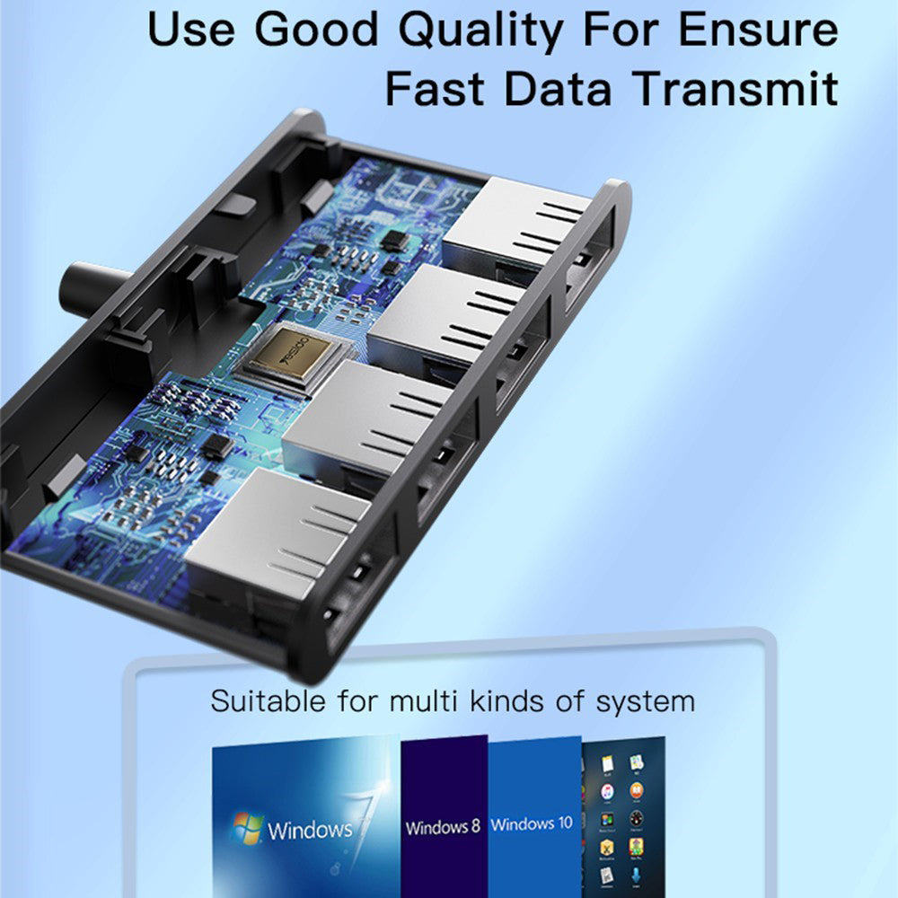 USB-Hub Yesido HB12, 4in1, Grau