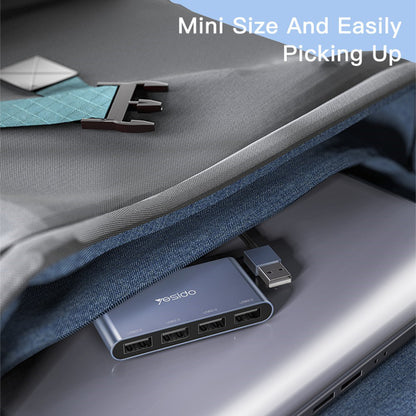 USB-Hub Yesido HB12, 4in1, Grau