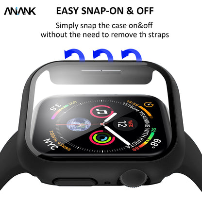 Anank Screen Guard Hülle für Apple Watch Series 7 41mm, Schwarz