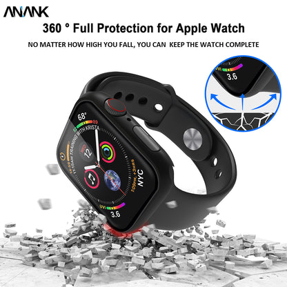 Anank Screen Guard Hülle für Apple Watch Series 7 45mm, Schwarz