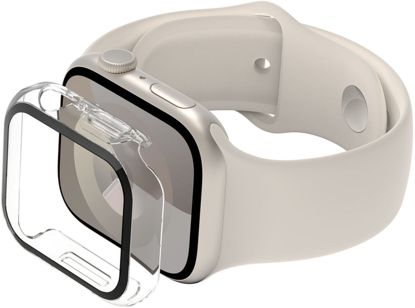 Coque Belkin ScreenForce TemperedCurve pour Apple Watch 44mm / 45mm Series, Transparente OVG004zzCL-REV