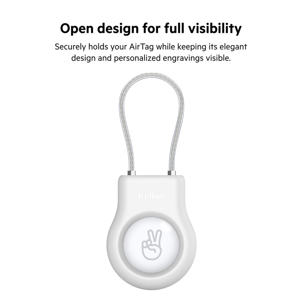 Étui Belkin Wire Cable pour Apple AirTag, Blanc MSC009btWH
