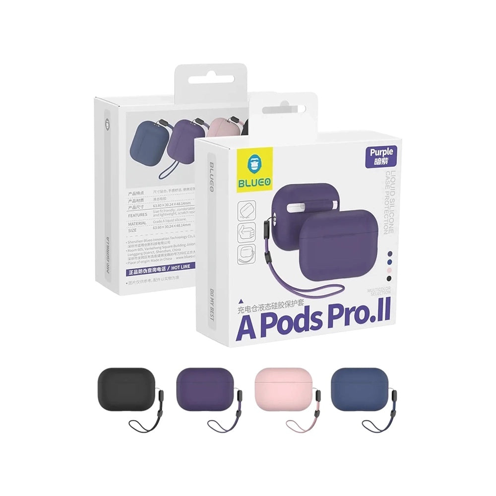 Blueo Liquid Hülle für Apple AirPods Pro 2, Lila