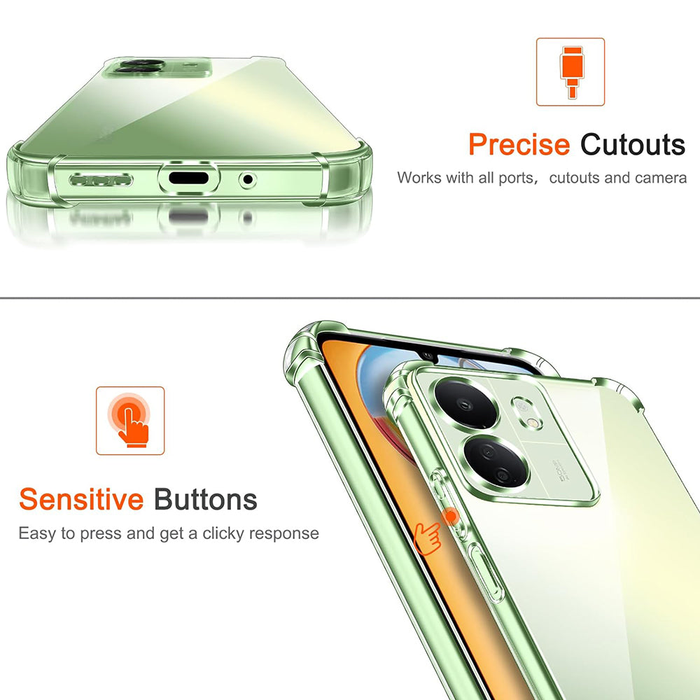 Kameraschutz-Hülle für Xiaomi Poco C65 / Redmi 13C, Techsuit, stoßfest klar, transparent