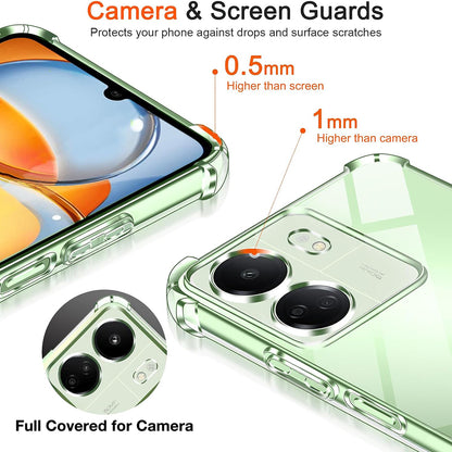Kameraschutz-Hülle für Xiaomi Poco C65 / Redmi 13C, Techsuit, stoßfest klar, transparent