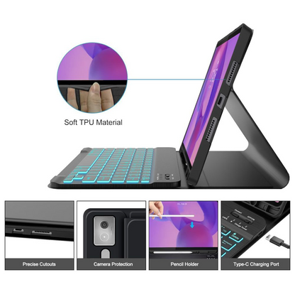 Étui avec clavier pour Lenovo Idea Tab Pro, Tech-Protect, SC PEN, Noir