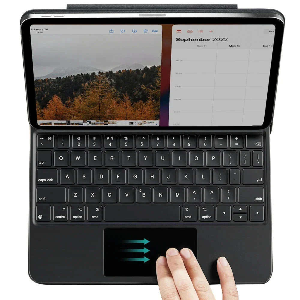 Étui avec Clavier pour Apple iPad (2025) / (2022), ESR, Rebound, Blanc