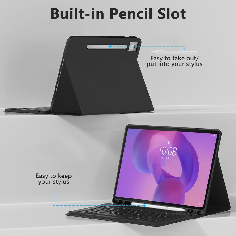 Étui avec clavier pour Lenovo Idea Tab Pro, Tech-Protect, SC PEN, Noir