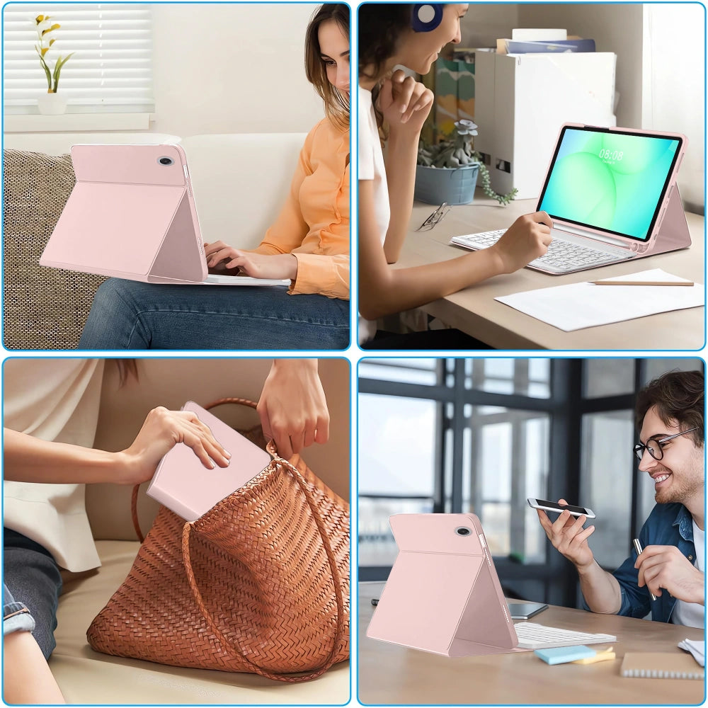 Étui avec clavier pour Samsung Galaxy Tab A11+ / Tab A9+, Tech-Protect, SC PEN, Rose