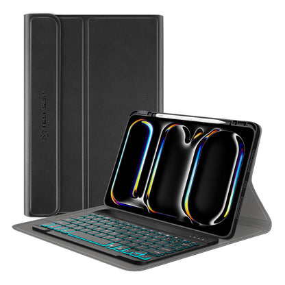 Housse avec clavier pour Apple iPad Pro 11 (2024), Techsuit, CozyTab, Noir
