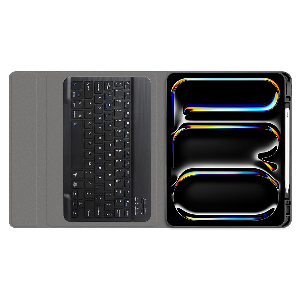 Housse avec clavier pour Apple iPad Pro 11 (2024), Techsuit, CozyTab, Noir