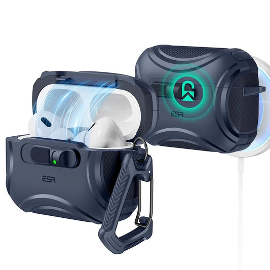 ESR Cyber FlickLock Hülle für Apple AirPods Pro 3, Blau