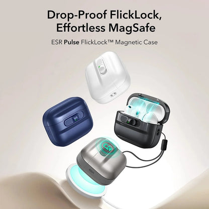 Étui ESR Pulse Magnetic FlickLock pour Apple AirPods Pro 3, Gris