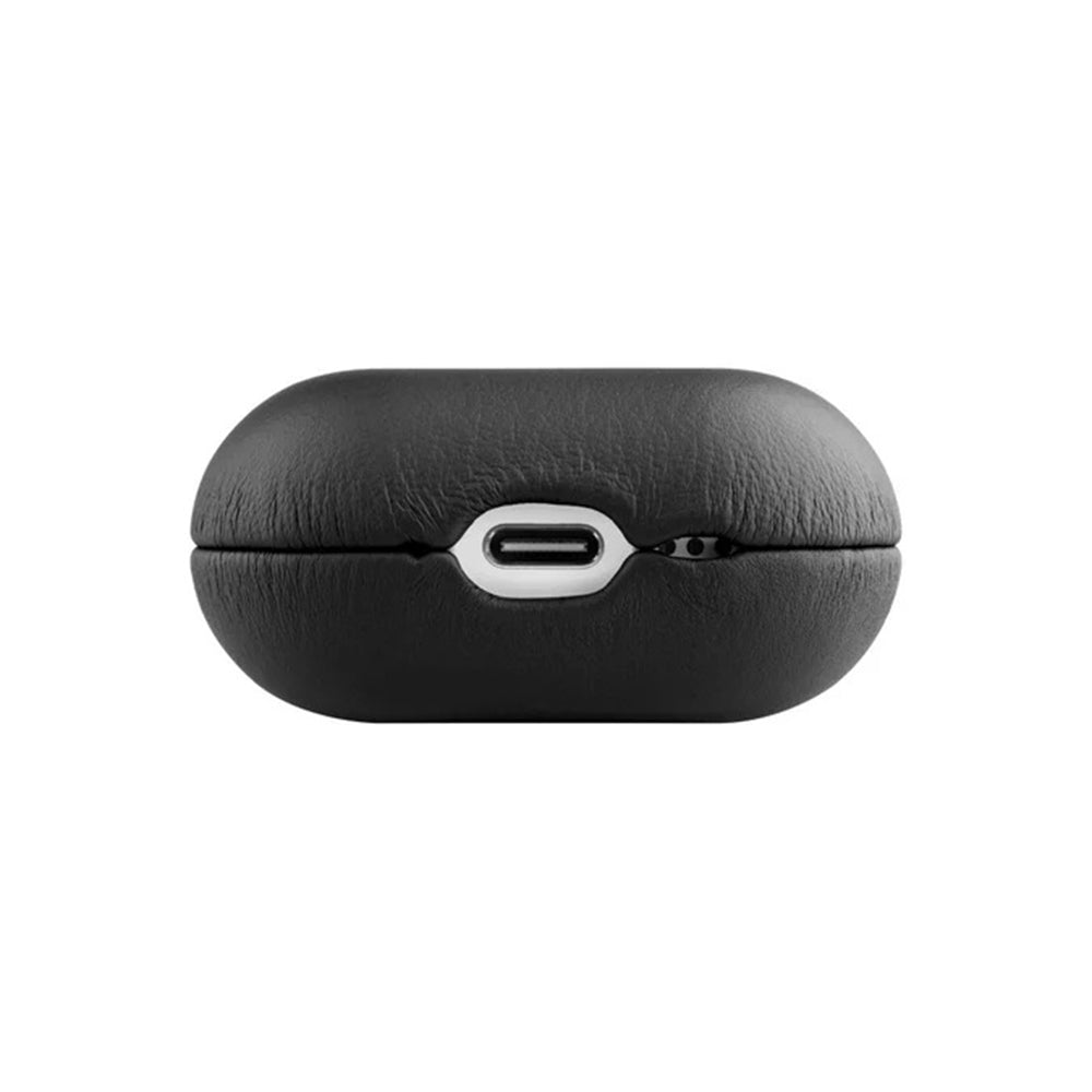 Hülle Fixed PodsLeather für Apple AirPods 4, Schwarz