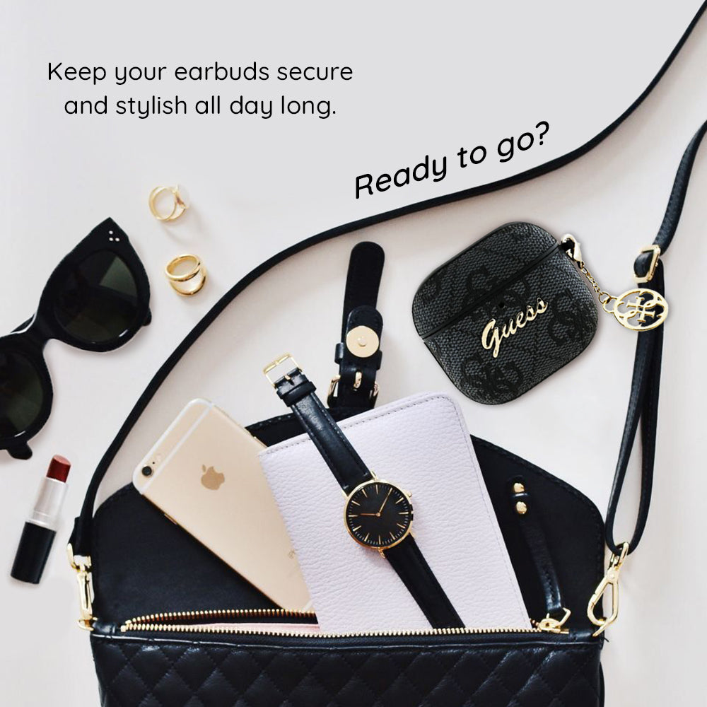 Guess 4G Charm Hülle für Apple AirPods 4, Braun