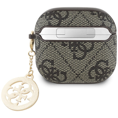 Étui Guess 4G Strass Charm pour Apple AirPods 4, Marron