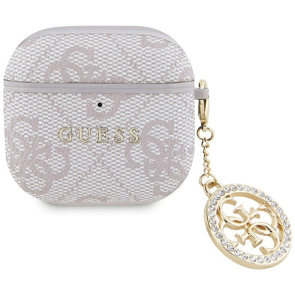 Housse Guess 4G Strass Charm pour Apple AirPods 4, Rose