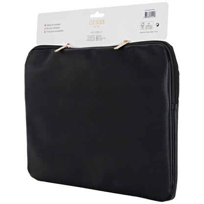 Guess Grained Triangle Logo Hülle für 14-Zoll-Laptop, Schwarz