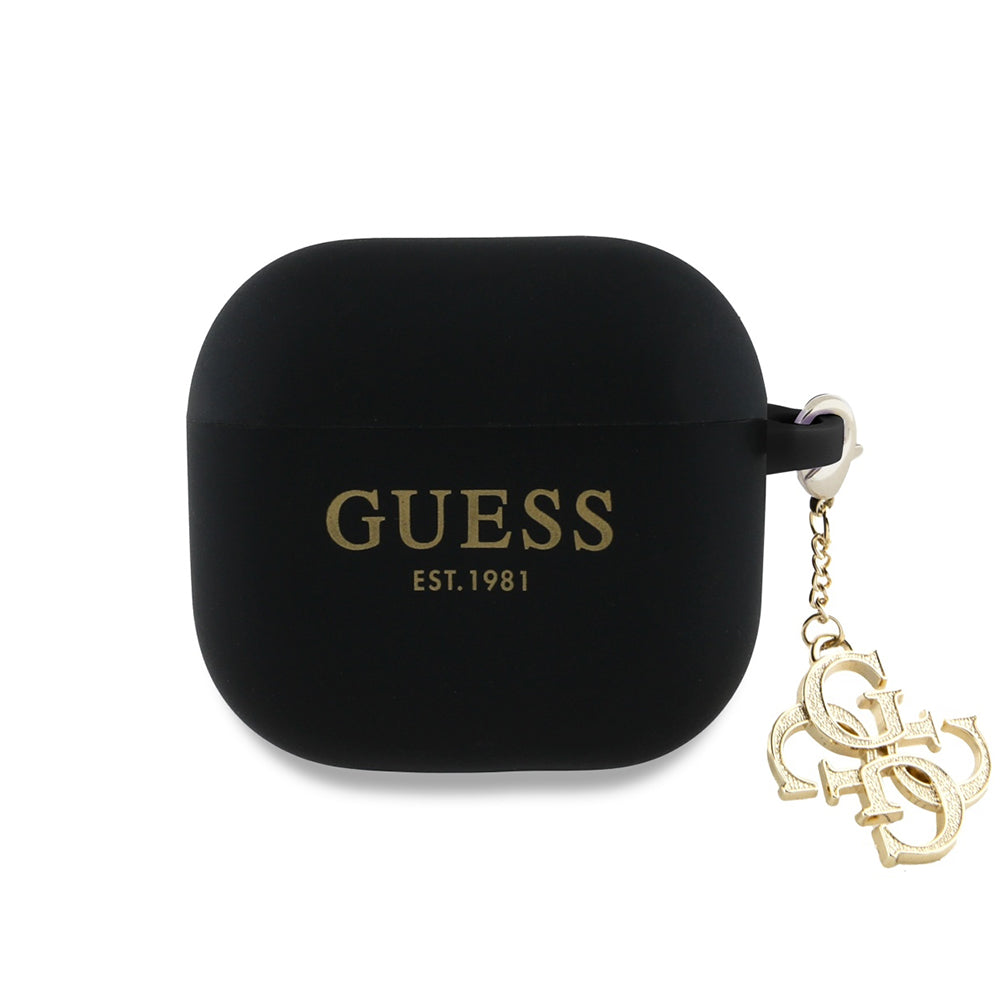 Guess W/4G Charm Hülle für Apple AirPods 4, Schwarz