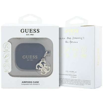 Guess W/4G Charm Hülle für Apple AirPods 4, Schwarz