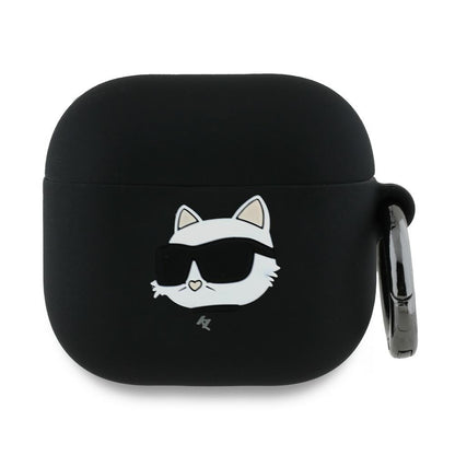 Karl Lagerfeld 3D Choupette's Head Hülle für Apple AirPods 4, Schwarz