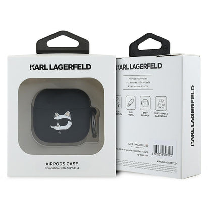 Karl Lagerfeld 3D Choupette's Head Hülle für Apple AirPods 4, Schwarz