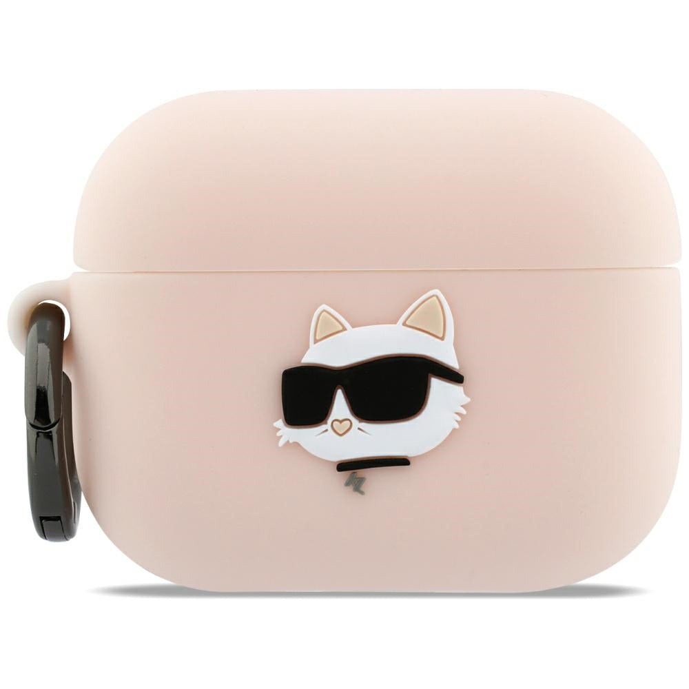Étui Karl Lagerfeld Silicone Tête de Choupette 3D pour Apple AirPods Pro 3, Rose