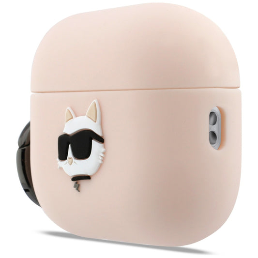 Étui Karl Lagerfeld Silicone Tête de Choupette 3D pour Apple AirPods Pro 3, Rose