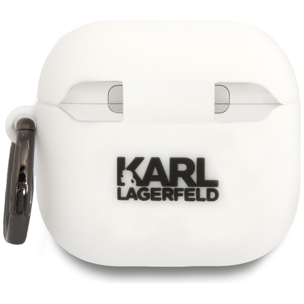 Karl Lagerfeld 3D NFT Karl's Head Case for Apple AirPods 4, White