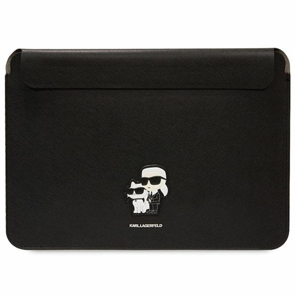 Karl Lagerfeld Saffiano Hülle für 14 Zoll Laptop, Schwarz