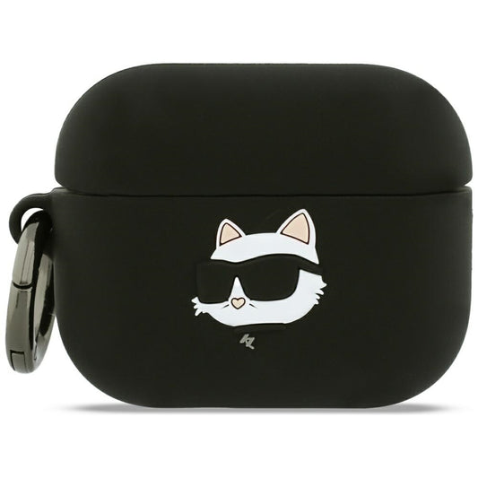 Étui Karl Lagerfeld Silicone Choupette's Head 3D pour Apple AirPods Pro 3, Noir